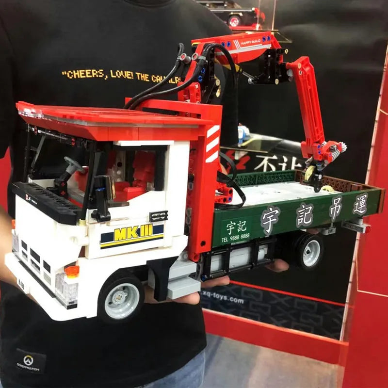 Building Blocks Tech MOC APP Motorized Crane Lorry RC Truck Bricks Toy Construction Set Toys - 13