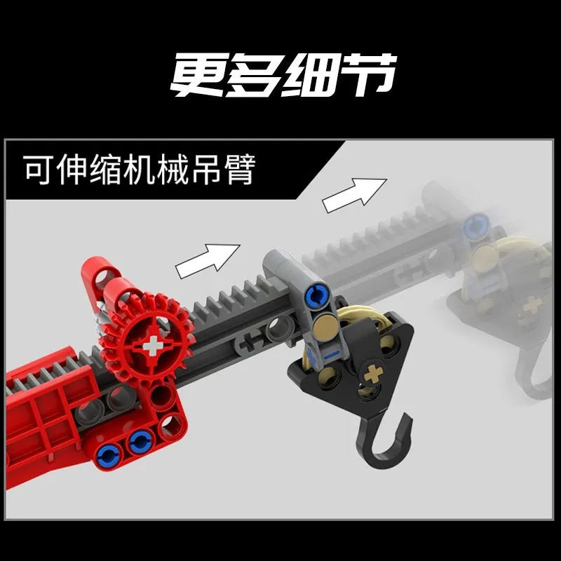 Building Blocks Tech MOC APP Motorized Crane Lorry RC Truck Bricks Toy Construction Set Toys - 17