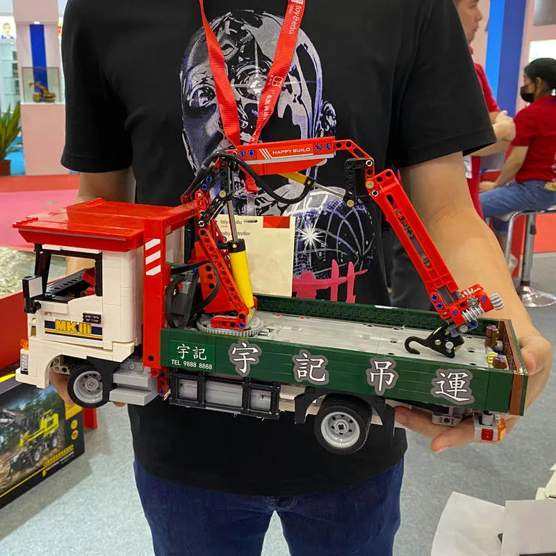Building Blocks Tech MOC APP Motorized Crane Lorry RC Truck Bricks Toy Construction Set Toys - 11