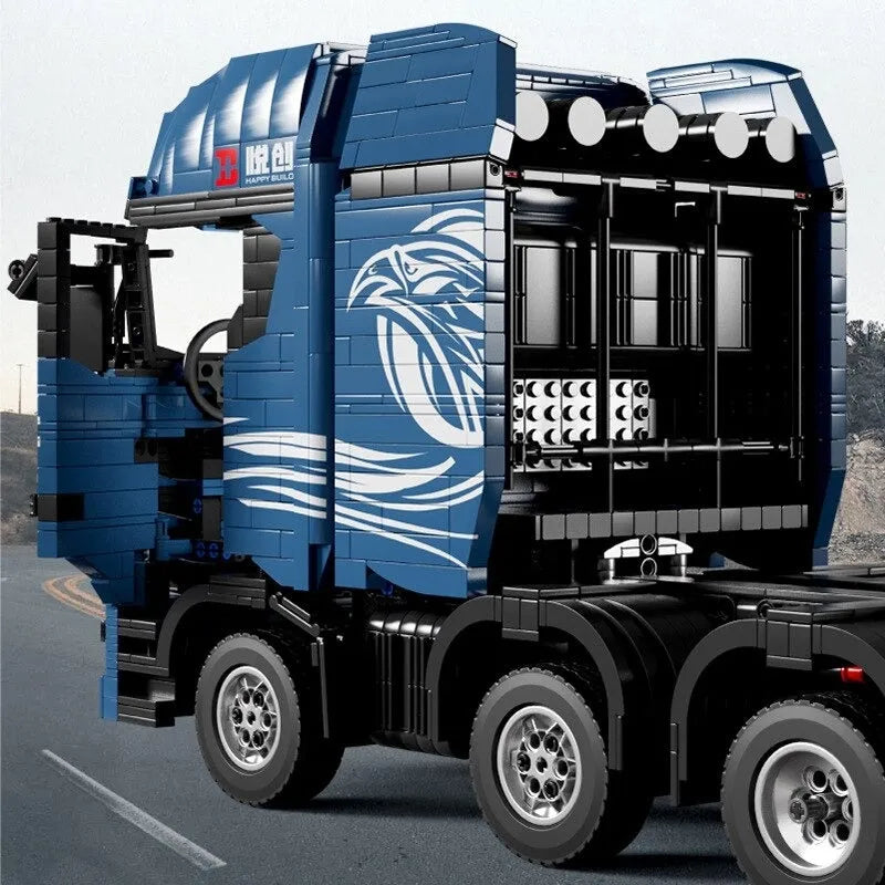 Building Blocks Tech MOC APP Motorized RC Trailer S Truck Bricks Toy - 9