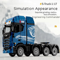 Thumbnail for Building Blocks Tech MOC APP Motorized RC Trailer S Truck Bricks Toy - 6