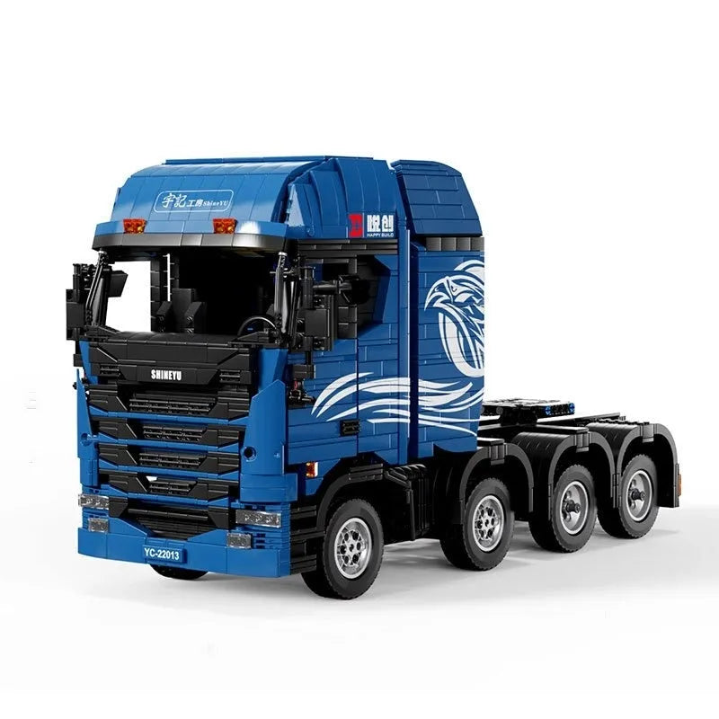 Building Blocks Tech MOC APP Motorized RC Trailer S Truck Bricks Toy Construction Set Toys - 3