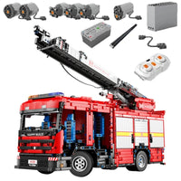 Thumbnail for Building Blocks Tech MOC APP Motorized RC Water Jet Fire Truck Bricks Toy - 8