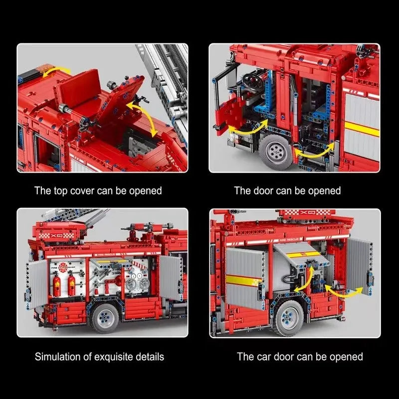 Building Blocks Tech MOC APP Motorized RC Water Jet Fire Truck Bricks Toy - 4