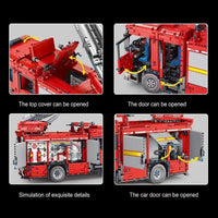Thumbnail for Building Blocks Tech MOC APP Motorized RC Water Jet Fire Truck Bricks Toy - 4