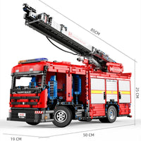 Thumbnail for Building Blocks Tech MOC APP Motorized RC Water Jet Fire Truck Bricks Toy - 7