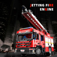 Thumbnail for Building Blocks Tech MOC APP Motorized RC Water Jet Fire Truck Bricks Toy - 2