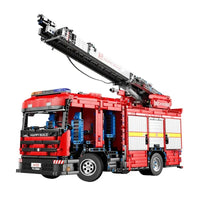 Thumbnail for Building Blocks Tech MOC APP Motorized RC Water Jet Fire Truck Bricks Toy - 1