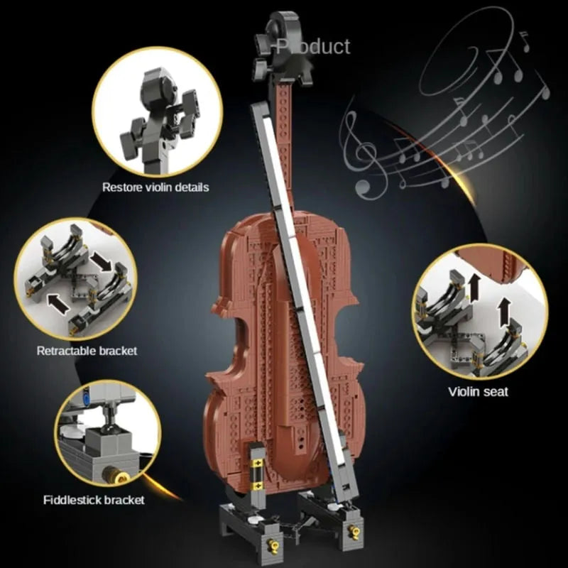 Building Blocks Tech MOC Expert APP RC Motorized Dream Violin Bricks Toy - 4