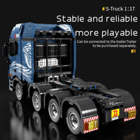 Thumbnail for Building Blocks Tech MOC Expert Heavy S Trailer Truck Bricks Toys - 4