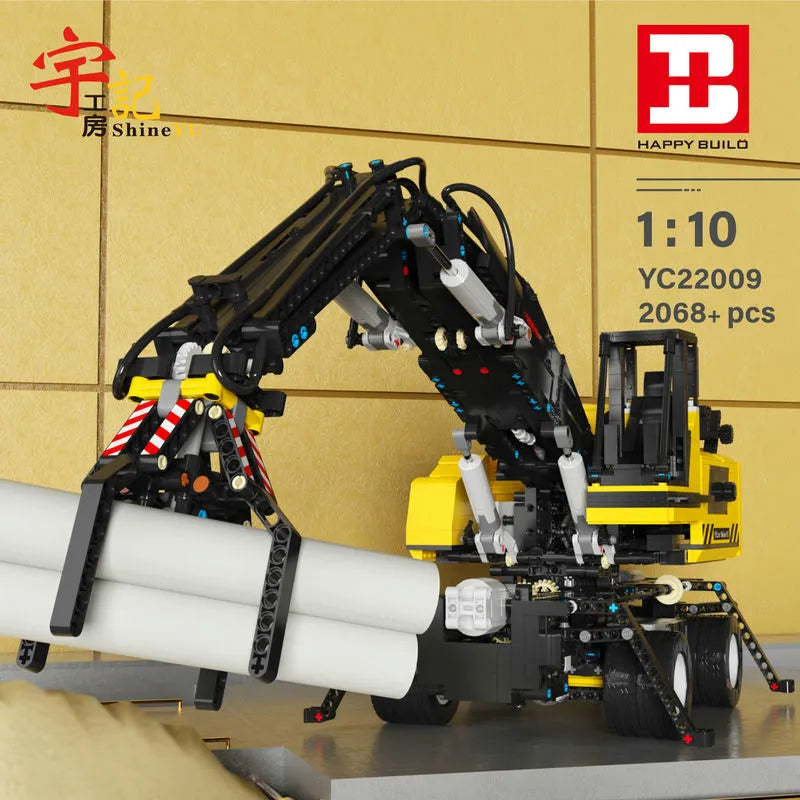 Building Blocks Tech MOC RC APP Motorized Grabber Crane Truck Bricks Toy - 6