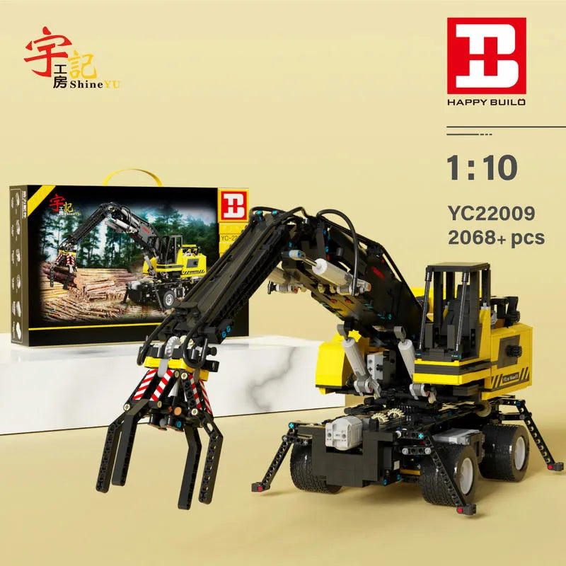 Building Blocks Tech MOC RC APP Motorized Grabber Crane Truck Bricks Toy Construction Set Toys - 7