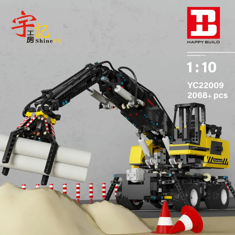 Building Blocks Tech MOC RC APP Motorized Grabber Crane Truck Bricks Toy Construction Set Toys - 8