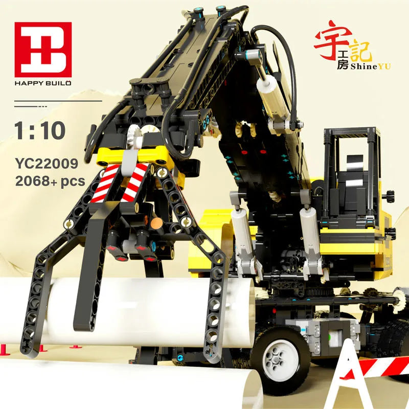 Building Blocks Tech MOC RC APP Motorized Grabber Crane Truck Bricks Toy Construction Set Toys - 1