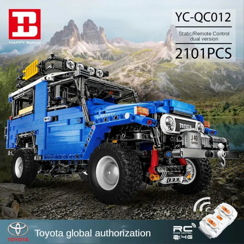 Building Blocks Tech MOC RC APP Off Road Toyota FJ40 SUV Bricks Toy - 3