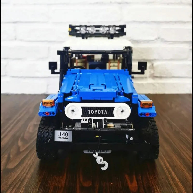 Building Blocks Tech MOC RC APP Off Road Toyota FJ40 SUV Bricks Toy - 11