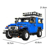 Thumbnail for Building Blocks Tech MOC RC APP Off Road Toyota FJ40 SUV Bricks Toy - 4