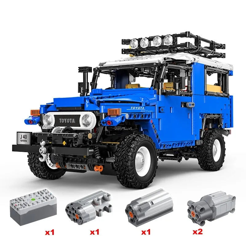 Building Blocks Tech MOC RC APP Off Road Toyota FJ40 SUV Bricks Toy - 1