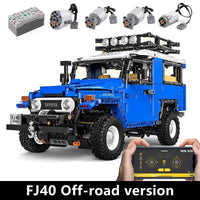 Thumbnail for Building Blocks Tech MOC RC APP Off Road Toyota FJ40 SUV Bricks Toy - 2