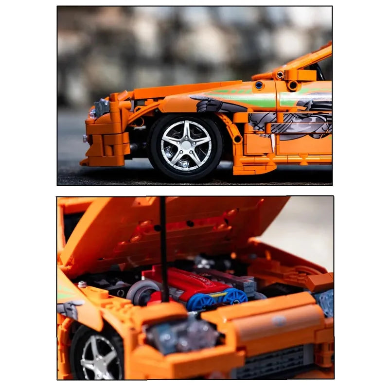 Building Blocks Tech MOC Toyota Supra A80 Classic Sports Car Bricks Toy QC018 - 10