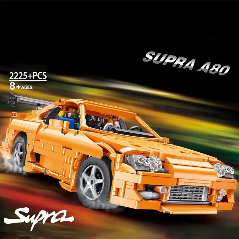 Building Blocks Tech MOC Toyota Supra A80 Classic Sports Car Bricks Toy QC018 - 2