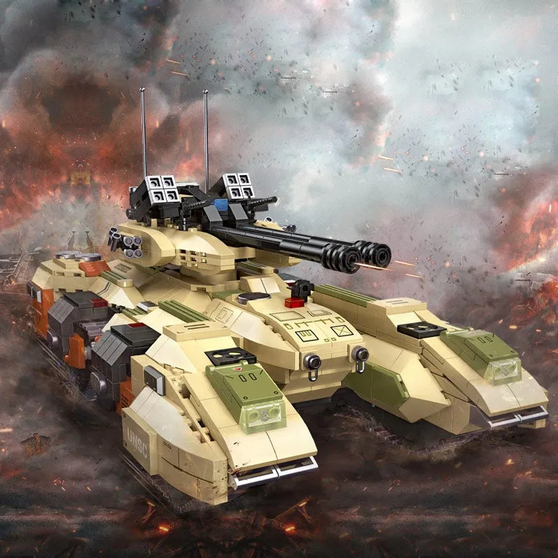 Building Blocks Army MOC Military M850 Grizzly Tank Bricks Toy - 12