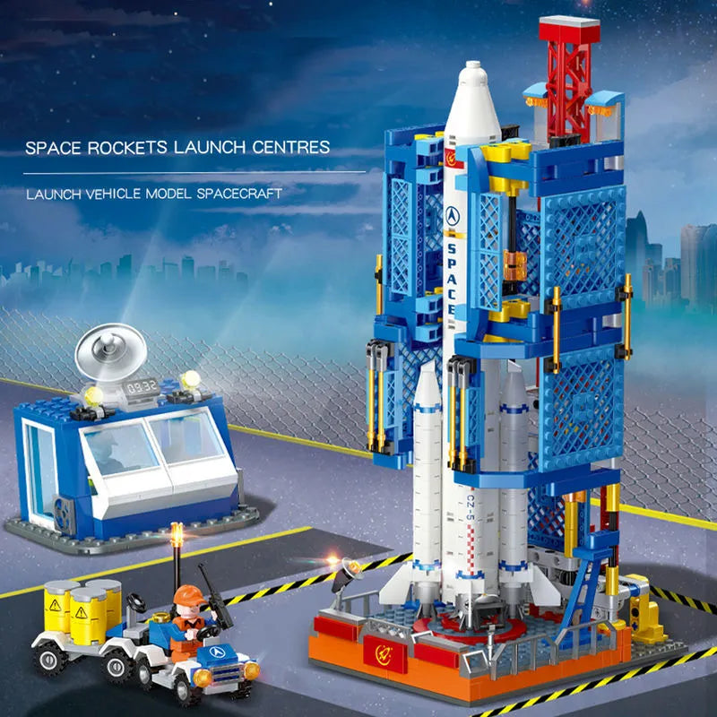 Building Blocks Block MOC Ideas Space Launch Center Bricks Toys - 2