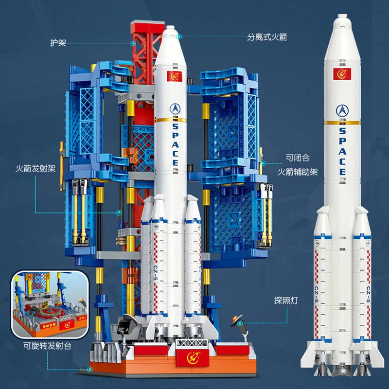 Building Blocks Block MOC Ideas Space Launch Center Bricks Toys - 3