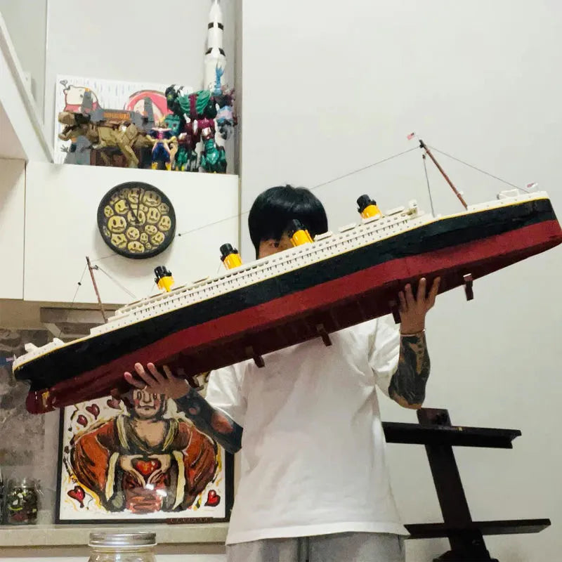 Building Blocks Building Block MOC RMS The Titanic Steam Ship Boat Bricks Toys - 16