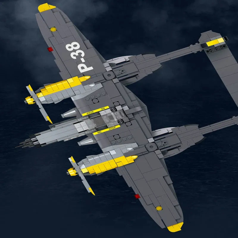 Building Blocks Block WW2 P38 Bomber Aircraft Bricks Toys - 4