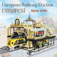 Thumbnail for Building Blocks City Street Expert European Trains Station Bricks Toys - 2
