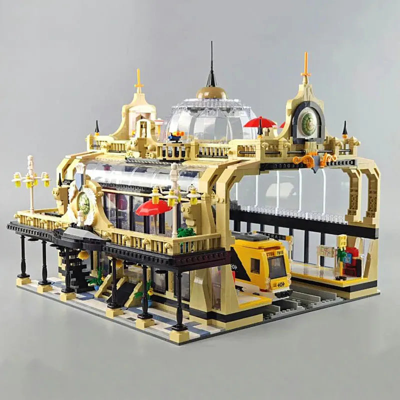 Building Blocks City Street Expert European Trains Station Bricks Toys - 12
