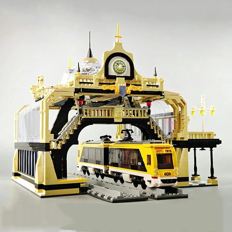 Building Blocks European Railway Station Bricks Toys
