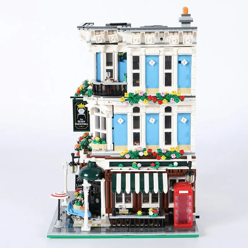 Building Blocks City Street The Queen Bricktoria Pub Bricks Toy - 2