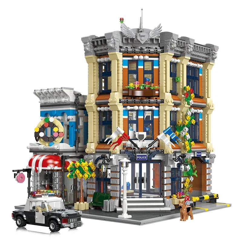 Building Blocks Expert City Street Police Station Brick Kids Toy - 1