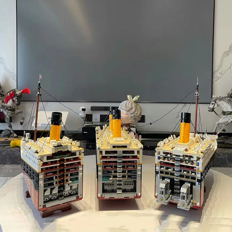 Building Blocks Building Blocks MOC RMS Titanic Steam Ship Boat Bricks Toys Construction Set Toys - 9