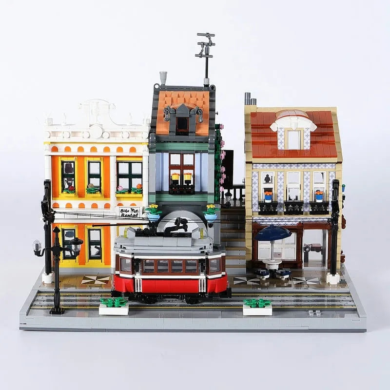 Building Blocks City Street Expert Lisbon Tram Station Bricks Toys Kids - 2
