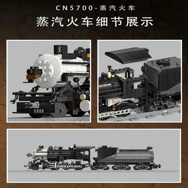 Building Blocks Creator Expert MOC CN5700 Steam Train Bricks Toy 59003 - 6