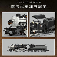 Thumbnail for Building Blocks Creator Expert MOC CN5700 Steam Train Bricks Toy 59003 - 6