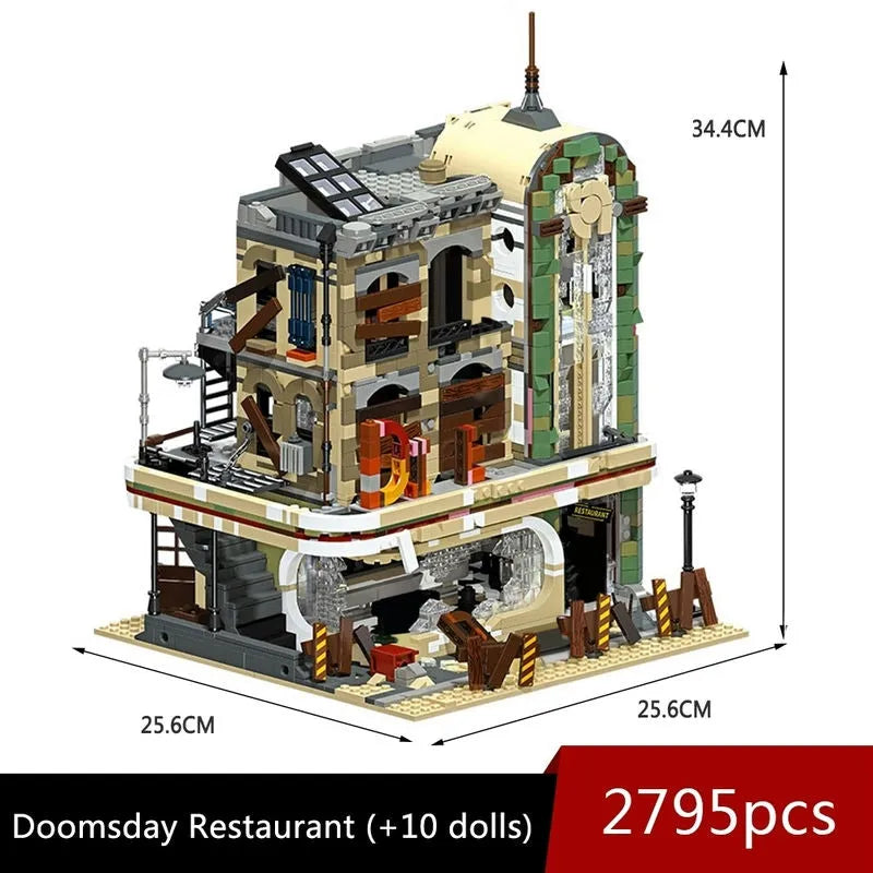 Building Blocks Creator Expert MOC Downtown Diner Apocalypse Version Bricks Toy - 2