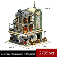 Thumbnail for Building Blocks Creator Expert MOC Downtown Diner Apocalypse Version Bricks Toy - 2