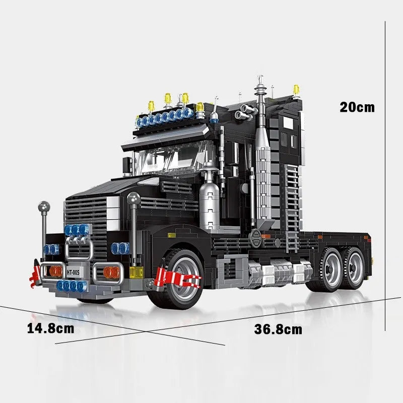 Building Blocks Creator Tech MOC Heavy Duty Black Truck Bricks Toys Construction Set Toys - 6