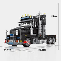 Thumbnail for Building Blocks Creator Tech MOC Heavy Duty Black Truck Bricks Toys Construction Set Toys - 6