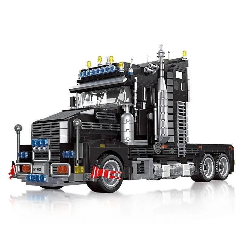 Building Blocks Creator Tech MOC Heavy Duty Black Truck Bricks Toys - 1