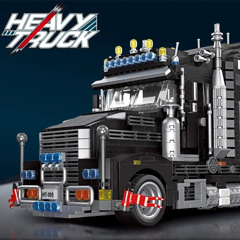 Building Blocks Creator Tech MOC Heavy Duty Black Truck Bricks Toys - 2