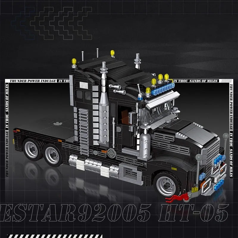 Building Blocks Creator Tech MOC Heavy Duty Black Truck Bricks Toys - 4
