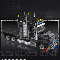 Thumbnail for Building Blocks Creator Tech MOC Heavy Duty Black Truck Bricks Toys - 4