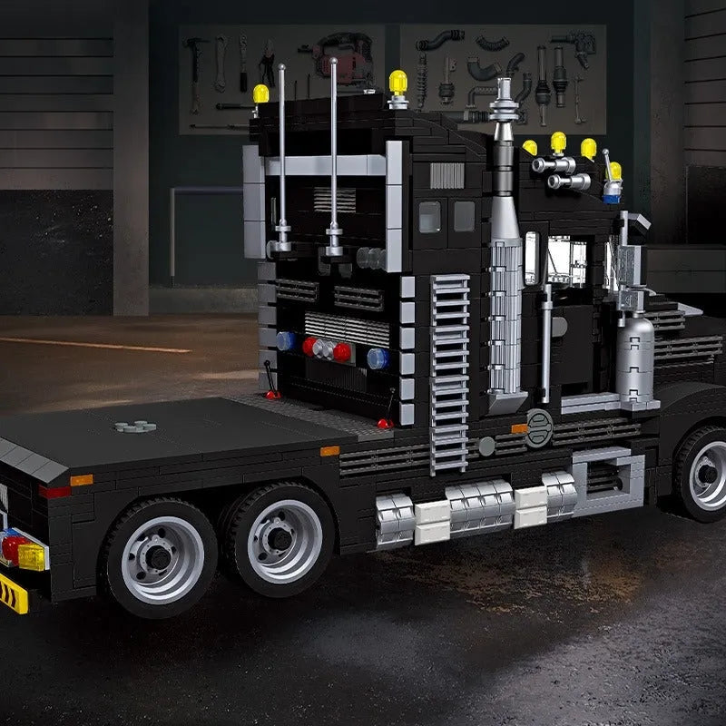 Building Blocks Creator Tech MOC Heavy Duty Black Truck Bricks Toys - 5