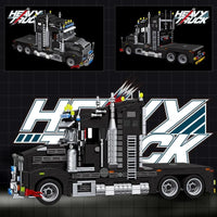 Thumbnail for Building Blocks Creator Tech MOC Heavy Duty Black Truck Bricks Toys - 3