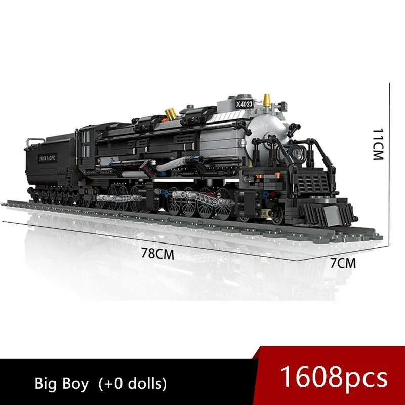 Building Blocks Expert MOC Bigboy Steam Locomotive Train Bricks Toy 59005 - 1
